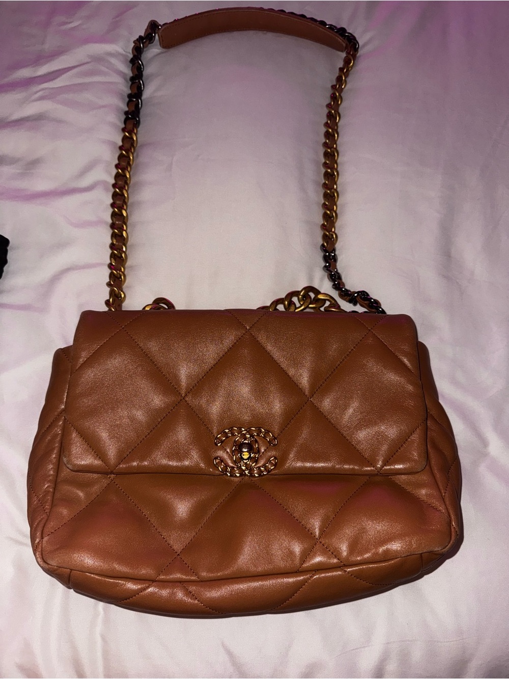 Chanel Quilted Brown Leather Chain Shoulder Bag